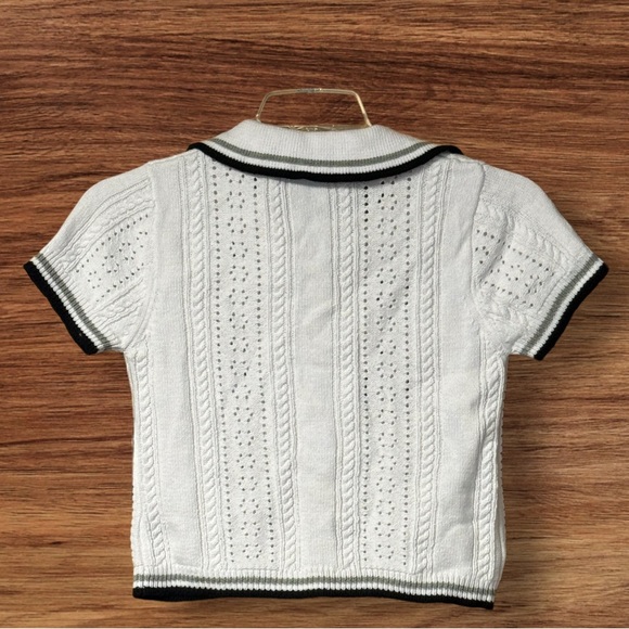 NWT RD Style Short-Sleeve Pointelle Polo Sweater - Picture 2 of 10